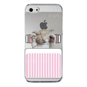 iPhone5 iPhone5s ケース クリア にゃんこ ねこ 猫 安眠中 スマホケース ハード スマホケース ハード-3