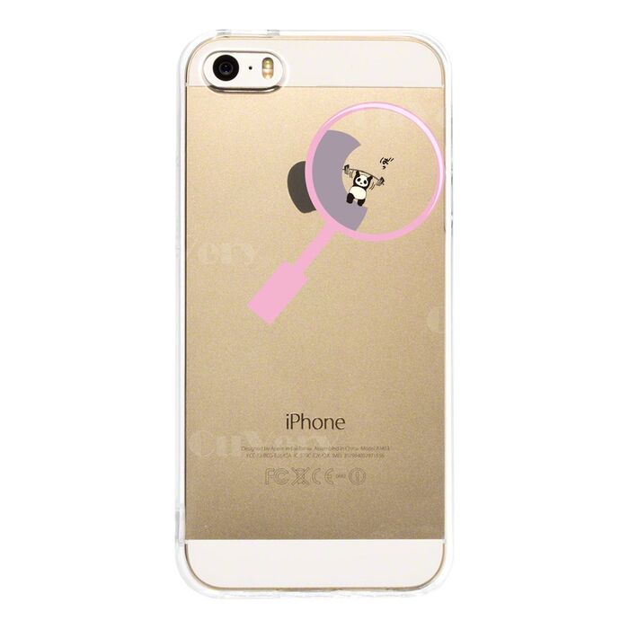 iPhone5 iPhone5s ケース クリア よく見たら パンダ トレーニング中 スマホケース ハード スマホケース ハード-1
