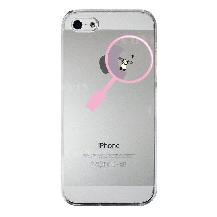 iPhone5 iPhone5s ケース クリア よく見たら パンダ トレーニング中 スマホケース ハード スマホケース ハード-3