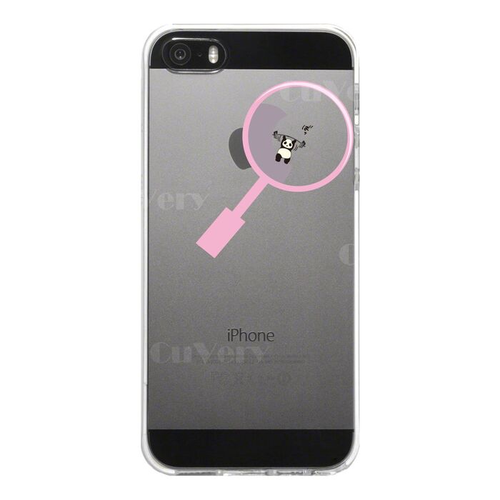 iPhone5 iPhone5s ケース クリア よく見たら パンダ トレーニング中 スマホケース ハード スマホケース ハード-4