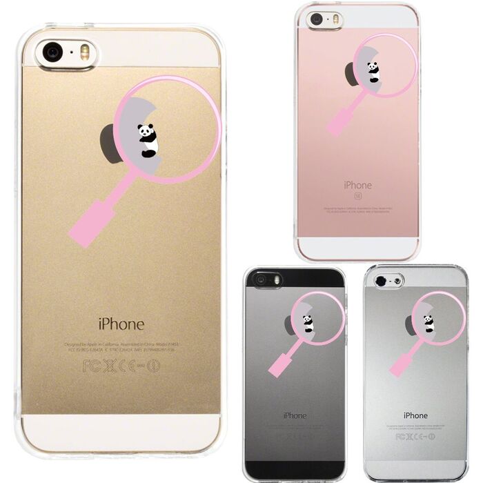 iPhone5 iPhone5s ケース クリア よく見たら パンダ 抱きついてた スマホケース ハード スマホケース ハード-0