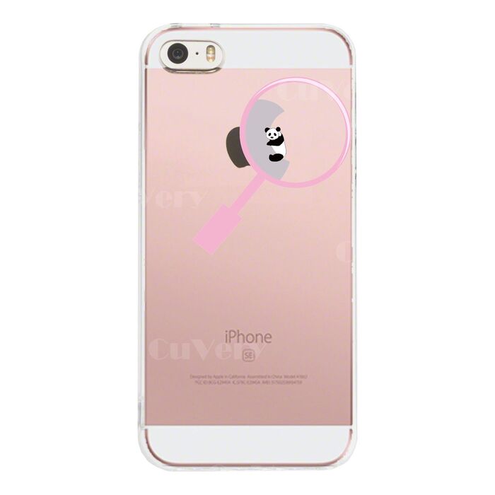 iPhone5 iPhone5s ケース クリア よく見たら パンダ 抱きついてた スマホケース ハード スマホケース ハード-2