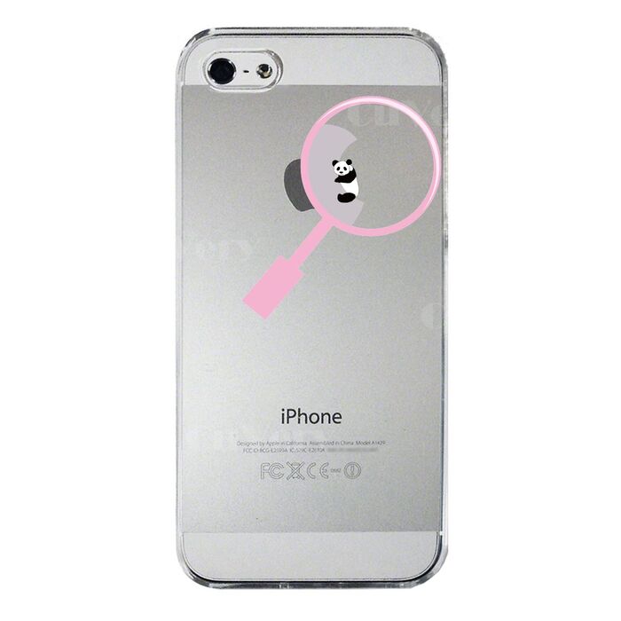 iPhone5 iPhone5s ケース クリア よく見たら パンダ 抱きついてた スマホケース ハード スマホケース ハード-3