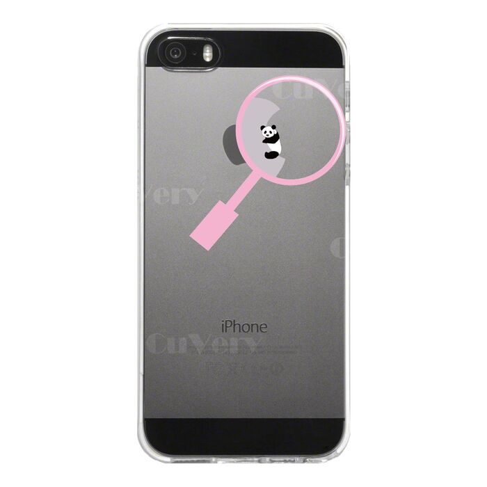 iPhone5 iPhone5s ケース クリア よく見たら パンダ 抱きついてた スマホケース ハード スマホケース ハード-4