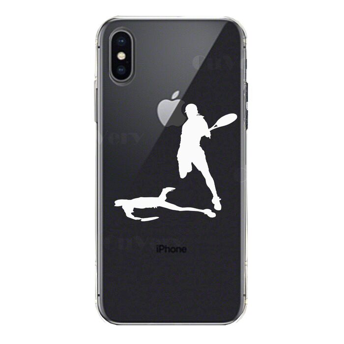iPhoneX ケース iPhoneXS ケース ソフト テニス スマッシュ ホワイト スマホケース ソフトスマホケース-2