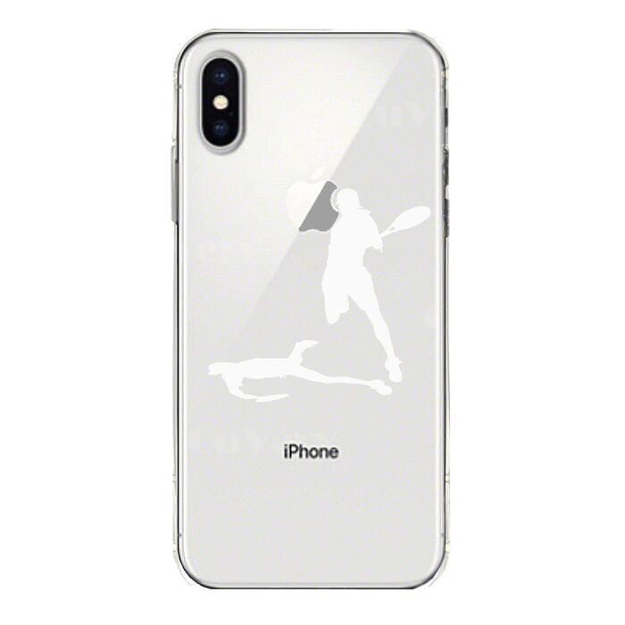 iPhoneX ケース iPhoneXS ケース ソフト テニス スマッシュ ホワイト スマホケース ソフトスマホケース-3