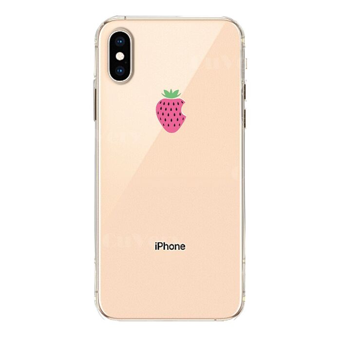 iPhoneX ケース iPhoneXS ケース ソフト イチゴ 苺 スマホケース ソフトスマホケース-1