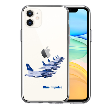 iPhone11 case clear aviation self .. blue Impulse T-4 smartphone case side soft the back side hard hybrid -0