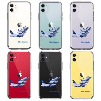 iPhone11 ケース クリア航空自衛隊 ブルーインパルス T-4 スマホケース 側面ソフト 背面ハード ハイブリッド-1