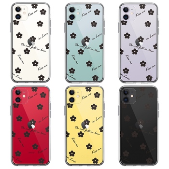 iPhone11 case clear flower black smartphone case side soft the back side hard hybrid -1