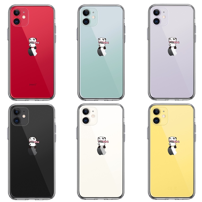 iPhone11 ケース クリアさすらい パンダ スマホケース 側面ソフト 背面ハード ハイブリッド-1