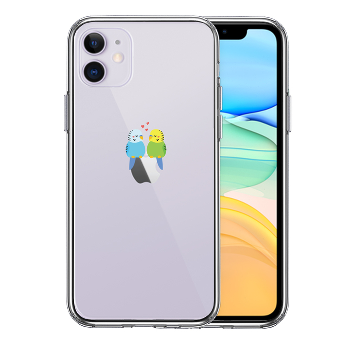 iPhone11 case clear parakeet cup ruLOVE Rav smartphone case side soft the back side hard hybrid -0