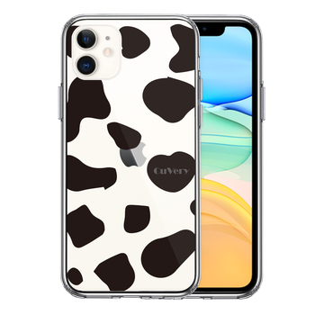 iPhone11 case clear animal pattern kau cow smartphone case side soft the back side hard hybrid -0