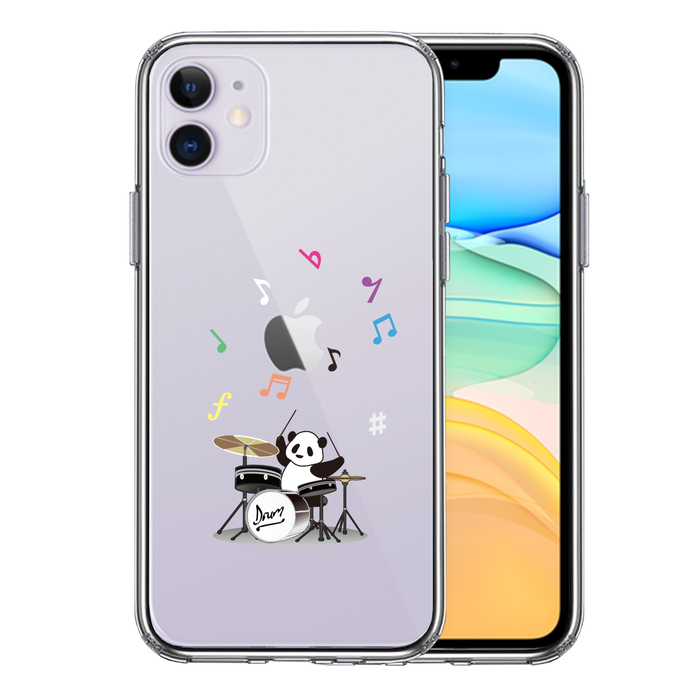 iPhone11 case clear drum Panda sound . smartphone case side soft the back side hard hybrid -0