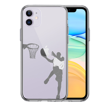 iPhone11 ケース クリア  バスケット レイアップシュート スマホケース 側面ソフト 背面ハード ハイブリッド-0
