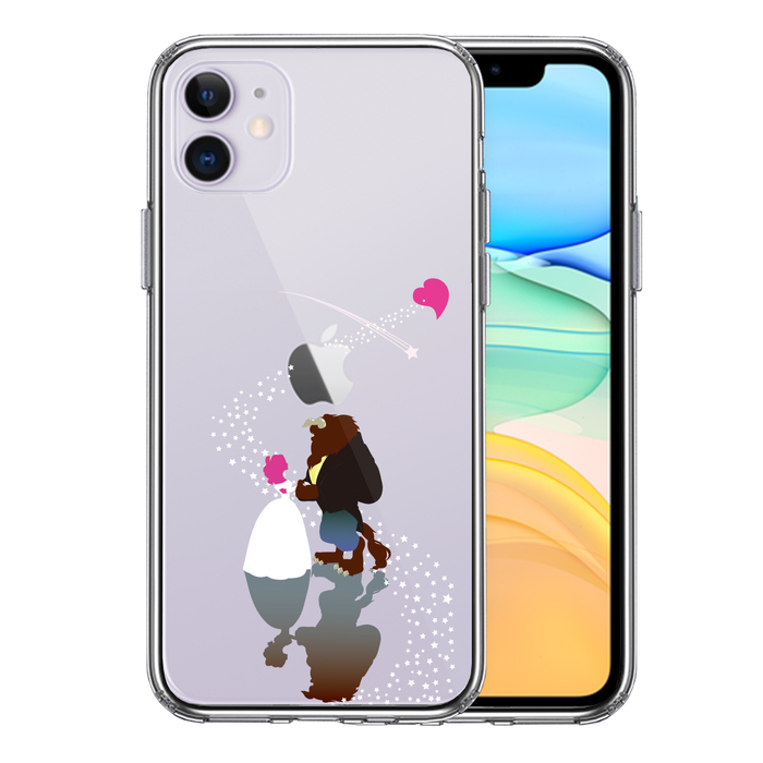iPhone11 ケース クリア美女と野獣 星 の 祝福 スマホケース 側面ソフト 背面ハード ハイブリッド-0