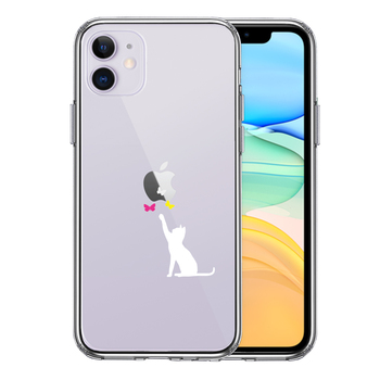 iPhone11 case clear cat CATne..... butterfly . white smartphone case side soft the back side hard hybrid -0