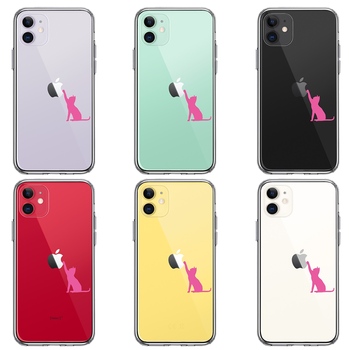 iPhone11 ケース クリア  ジャケット 猫 にゃんこ 玉遊び スマホケース 側面ソフト 背面ハード ハイブリッド-1