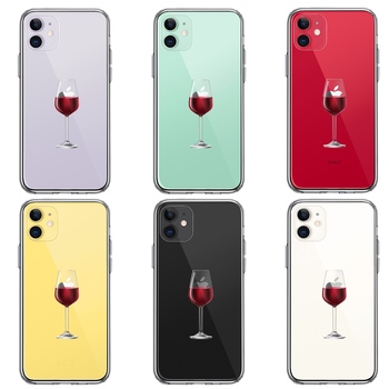 iPhone11 case clear jacket red wine smartphone case side soft the back side hard hybrid -1