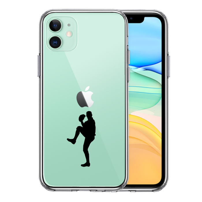 iPhone11 ケース クリア野球 ピッチャー スマホケース 側面ソフト 背面ハード ハイブリッド-0