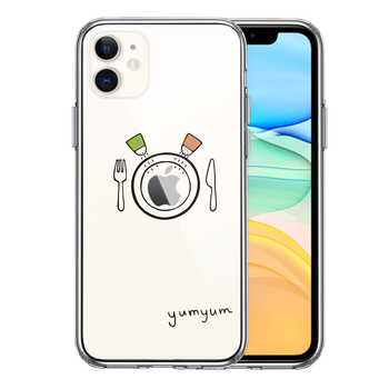 iPhone11 case clear yumyumo meal smartphone case side soft the back side hard hybrid -0