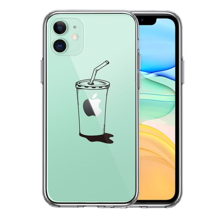 iPhone11 ケース クリアアップルジュース スマホケース 側面ソフト 背面ハード ハイブリッド-0