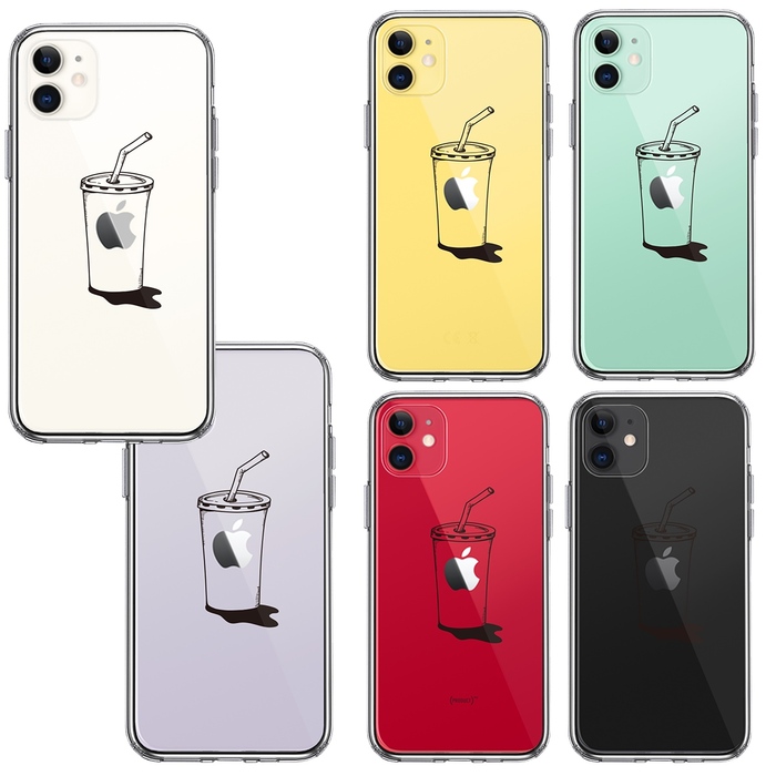 iPhone11 ケース クリアアップルジュース スマホケース 側面ソフト 背面ハード ハイブリッド-1