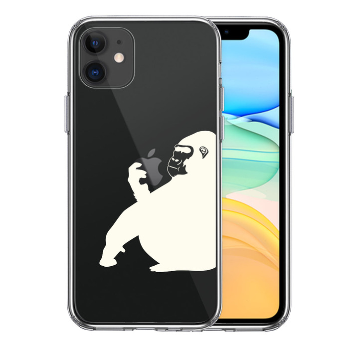 iPhone11 case clear Gorilla white smartphone case side soft the back side hard hybrid -0