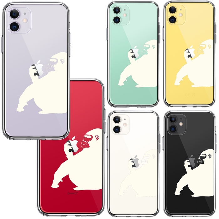 iPhone11 case clear Gorilla white smartphone case side soft the back side hard hybrid -1