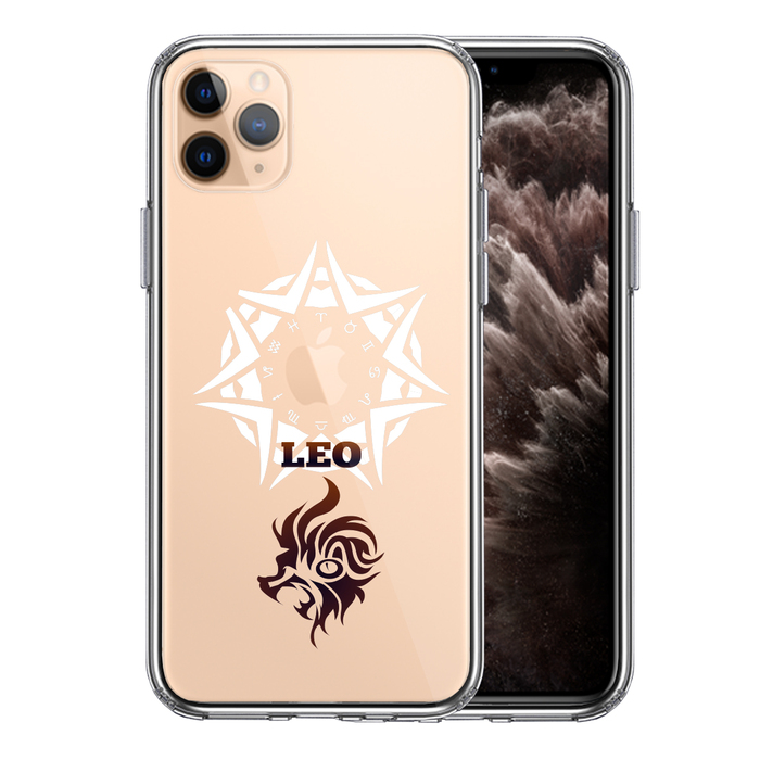 iPhone11pro ケース クリア獅子座 しし座 スマホケース 側面ソフト 背面ハード ハイブリッド-0