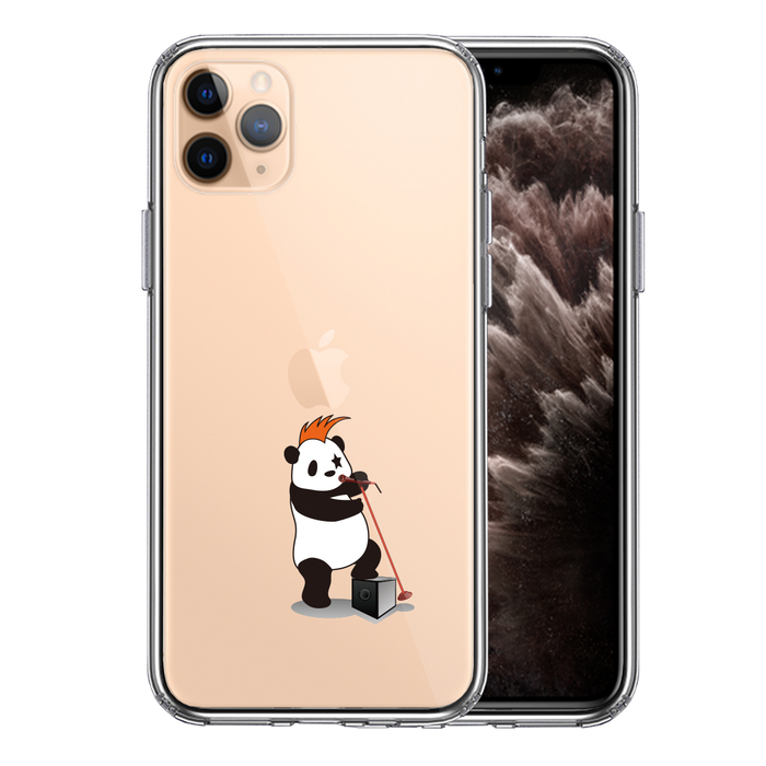 iPhone11pro case clear Panda Vocal stand Mike smartphone case side soft the back side hard hybrid -0