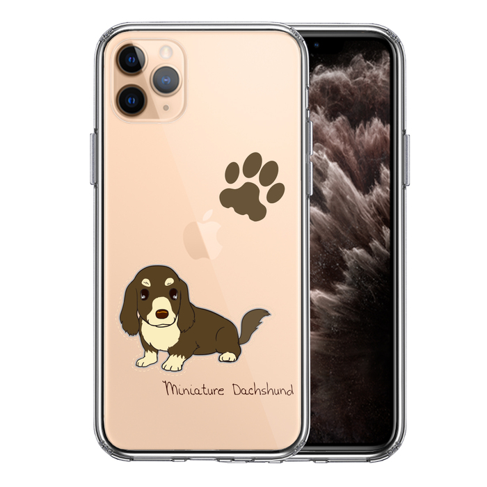 iPhone11pro ケース クリアダックスフント 1 スマホケース 側面ソフト 背面ハード ハイブリッド-0