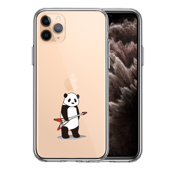 iPhone11pro кейс прозрачный электрогитара Panda смартфон кейс боковая сторона soft задняя сторона твердый hybrid -0