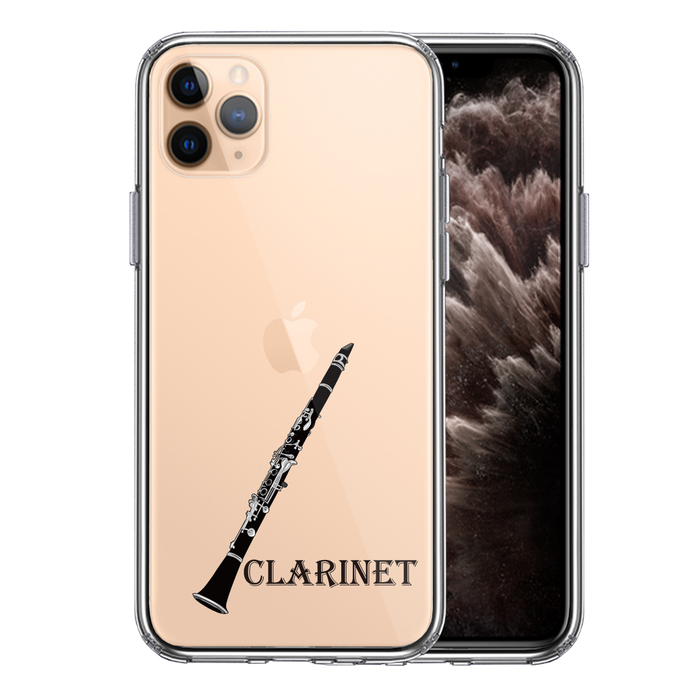 iPhone11pro ケース クリアクラリネット スマホケース 側面ソフト 背面ハード ハイブリッド-0