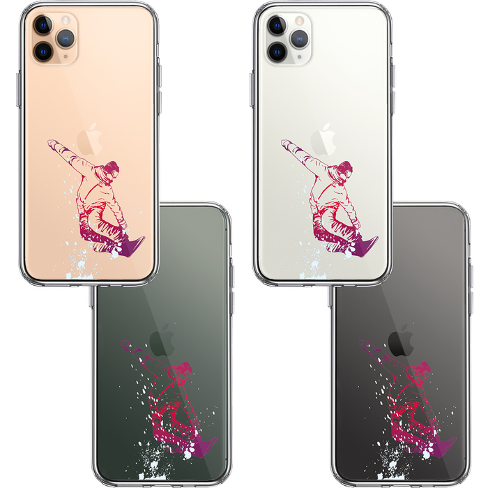 iPhone11pro ケース クリアスノーボードフリースタイル スマホケース 側面ソフト 背面ハード ハイブリッド-1