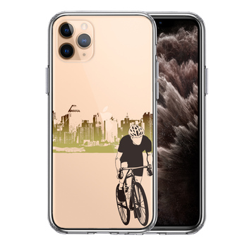 iPhone11pro ケース クリア  スポーツサイクリング 男子2 スマホケース 側面ソフト 背面ハード ハイブリッド-0