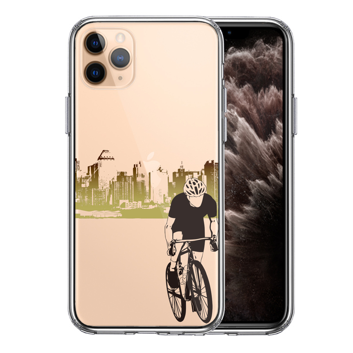 iPhone11pro ケース クリアスポーツサイクリング 男子2 スマホケース 側面ソフト 背面ハード ハイブリッド-0