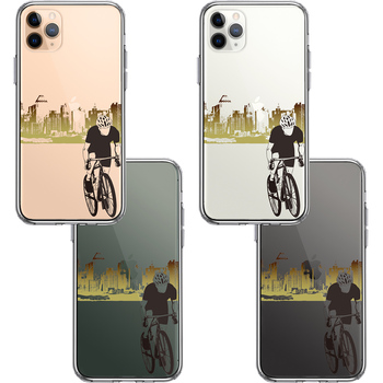 iPhone11pro ケース クリア  スポーツサイクリング 男子2 スマホケース 側面ソフト 背面ハード ハイブリッド-1