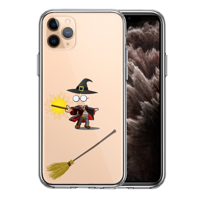 iPhone11pro ケース クリア映画パロディ 魔術師 スマホケース 側面ソフト 背面ハード ハイブリッド-0
