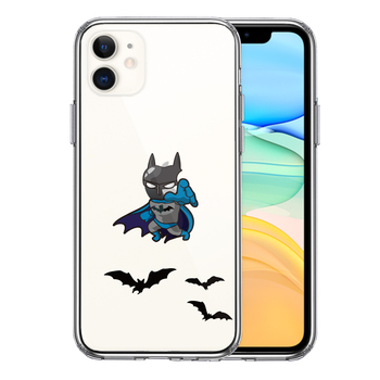 iPhone11pro ケース クリア  映画パロディ 蝙蝠男 スマホケース 側面ソフト 背面ハード ハイブリッド-0