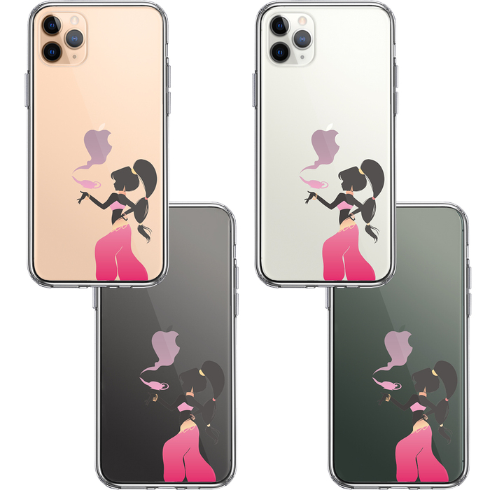 iPhone11pro ケース クリアアラジン ピンク スマホケース 側面ソフト 背面ハード ハイブリッド-1