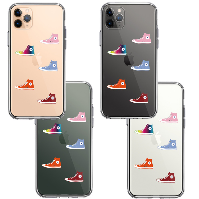 iPhone11pro ケース クリアスニーカー スマホケース 側面ソフト 背面ハード ハイブリッド-1