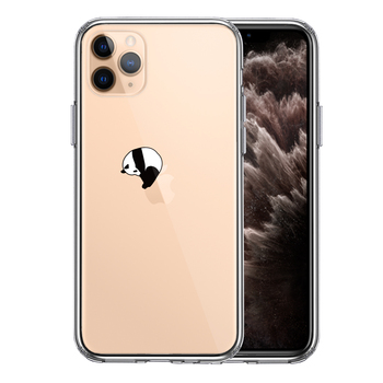 iPhone11pro ケース クリア パンダ panda 跳び箱 体操 スマホケース 側面ソフト 背面ハード ハイブリッド-0