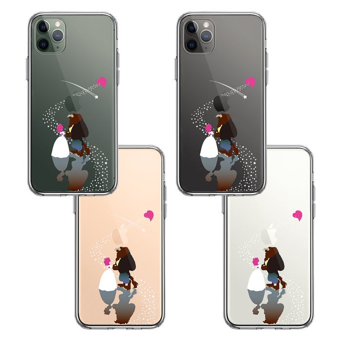 iPhone11pro ケース クリア 美女と野獣 星 の 祝福 スマホケース 側面ソフト 背面ハード ハイブリッド-1