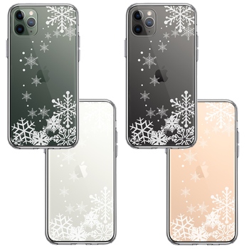 iPhone11pro ケース クリア 雪の結晶 スマホケース 側面ソフト 背面ハード ハイブリッド-1