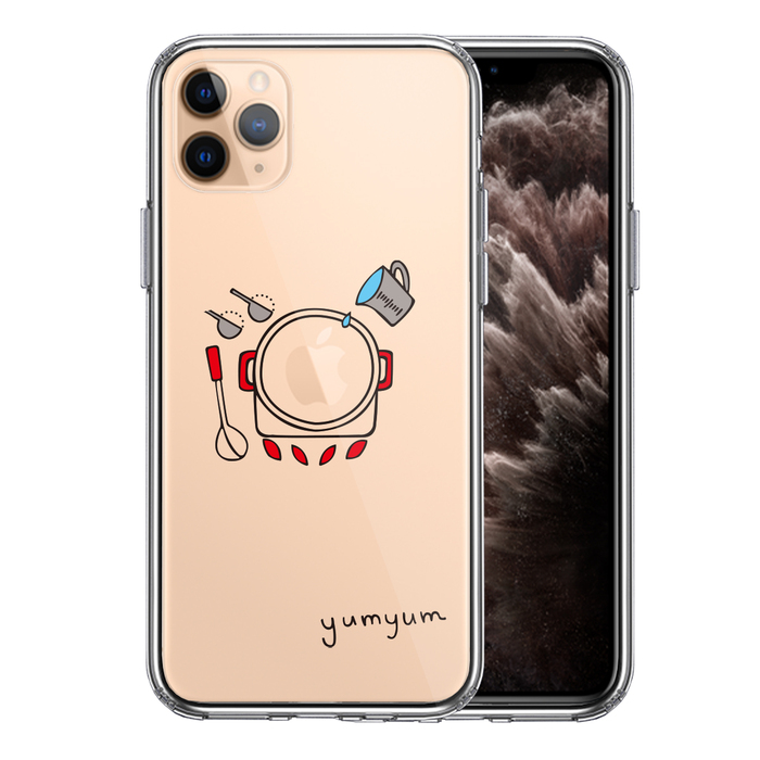 iPhone11pro ケース クリア yumyum 3 スマホケース 側面ソフト 背面ハード ハイブリッド-0
