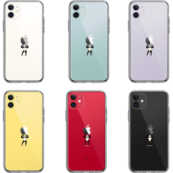 iPhone11 ケース クリアパンダ 重量挙げ まっちょ 感 スマホケース 側面ソフト 背面ハード ハイブリッド-1
