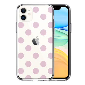 iPhone11 case clear polka dot purple pink smartphone case side soft the back side hard hybrid -0