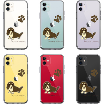 iPhone11 case clear dachshund 1 smartphone case side soft the back side hard hybrid -1