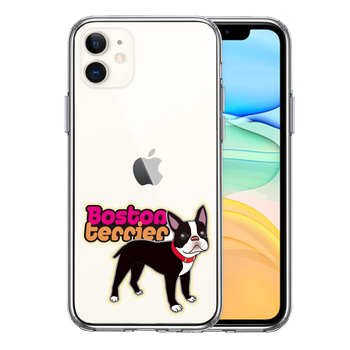 iPhone11 case clear Boston terrier 3 smartphone case side soft the back side hard hybrid -0